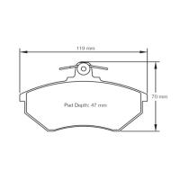 Pagid 1743 колодки тормозные передние, толщина 16 мм, состав RS 14