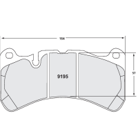 Performance Friction 9195 колодки тормозные передние, толщина 16 мм, состав 38, черный