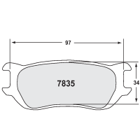 Performance Friction 7835 колодки тормозные, толщина 18 мм, состав 01, черный