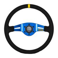 Momo Model 03 руль для автоспорта (замша), 350 мм, вылет 70 мм, черный / синий