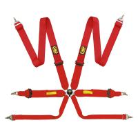 OMP Tecnica 3 ремни безопасности, 6 точек, 3", алюминий, красный