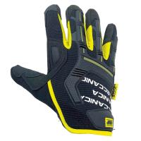 OMP Meccanica Mech перчатки механика, черный / желтый неоновый, S
