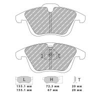 Ferodo Racing FCP4045 колодки тормозные передние, состав колодок "H" (DS 2500), черный