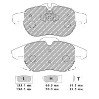 Ferodo Racing FCP1520 колодки тормозные передние, состав колодок "H" (DS 2500), черный