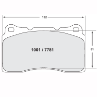 Performance Friction 7781 колодки тормозные, толщина 15 мм, состав 01, черный