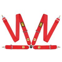 OMP DA801F ремни безопасности, 4 точки, 3", сталь, красный