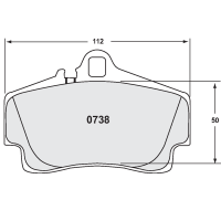 Performance Friction 0738 колодки тормозные задние, толщина 16 мм, состав 11, черный