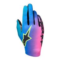 Alpinestars Sim Graphic 2 перчатки для симрейсинга, XS, розовый / голубой / чёрный / жёлтый