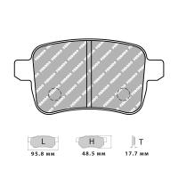Ferodo Racing FCP4308 колодки тормозные задние, состав колодок "H" (DS 2500), черный