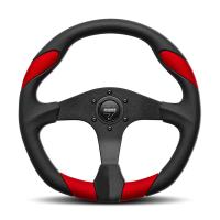 Momo Quark руль для тюнинга (кожа), 350 мм, вылет 40 мм, черный / красный