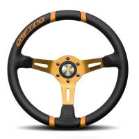 Momo Drifting руль для тюнинга (кожа), 350 мм, вылет 90 мм, черный / оранжевый
