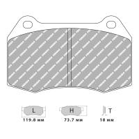 Ferodo Racing FCP1298 колодки тормозные, состав колодок "H" (DS 2500), черный