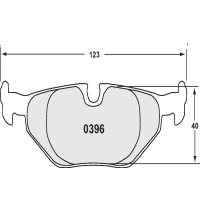 Performance Friction 0396 колодки тормозные задние, толщина 17 мм, состав Z-Rated, черный