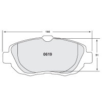 Performance Friction 0619 колодки тормозные передние, толщина 17 мм, состав 90, черный