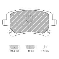 Ferodo Racing FCP1655 колодки тормозные задние, состав колодок "H" (DS 2500), черный