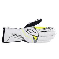Alpinestars Tech-1 KX V3 перчатки для картинга, белый / черный / желтый неоновый, S