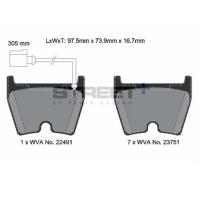 Pagid 8306 колодки тормозные передние, толщина 16,7 мм, состав SP (Street+)