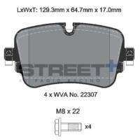 Pagid 8227 колодки тормозные задние, толщина 17 мм, состав SP (Street+)