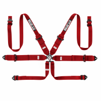 Sparco 04818RH1 ремни безопасности, 6 точек, 2-3", сталь, красный