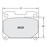 Performance Friction 0630 колодки тормозные задние, толщина 16 мм, состав 90, черный