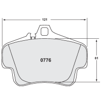 Performance Friction 0776 колодки тормозные, толщина 17 мм, состав 08, черный