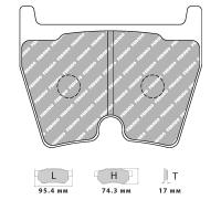 Ferodo Racing FCP1664 колодки тормозные, состав колодок DS Performance, черный