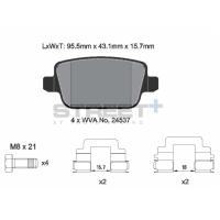 Pagid 8189 колодки тормозные задние, толщина 15,7 мм, состав SP (Street+)
