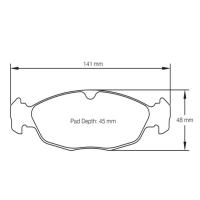 Pagid 1620 колодки тормозные передние, толщина 16,5 мм, состав RS 42