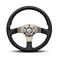 Momo Tuner руль для тюнинга (кожа), 320 мм, вылет 37 мм, серебристый