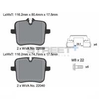 Pagid 8268 колодки тормозные задние, толщина 17,5 мм, состав SP (Street+)