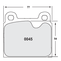 Performance Friction 0045 колодки тормозные передние, толщина 15 мм, состав 08, черный