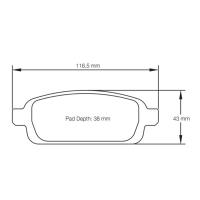 Pagid 4939 колодки тормозные задние, толщина 16,2 мм, состав RS 44