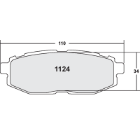 Performance Friction 1124 колодки тормозные задние, толщина 16 мм, состав 13, черный