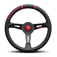 Momo Drifting руль для тюнинга (кожа), 330 мм, вылет 88 мм, черный / красный