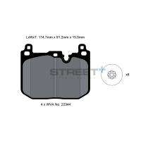Pagid 8162 колодки тормозные передние, толщина 15 мм, состав SP (Street+)